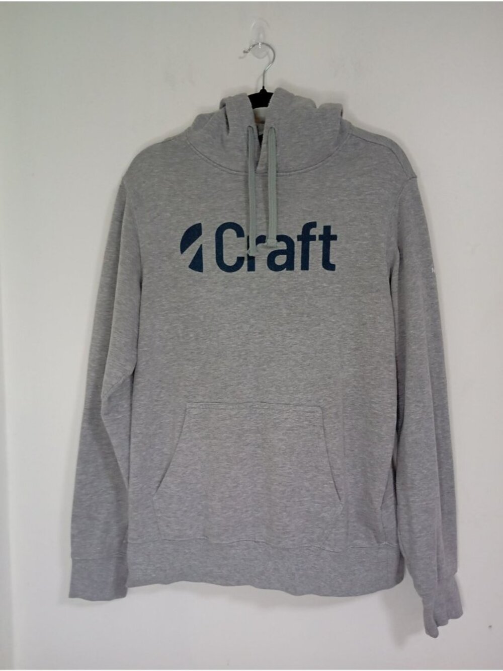 The North Face Mens Hoodie Craft Logo Size M Gray Cotton Blend  Drawstring Hood
